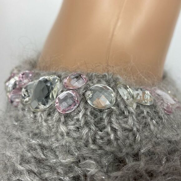 Vintage Lara Knit Kid Mohair Crystals Embellished Sweater M - Picture 4 of 12